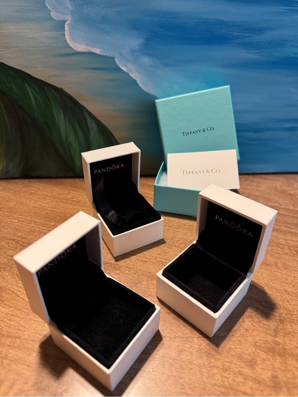 Tiffany & Co. Blue Gift Box with Pandora White Jewelry Boxes (Boxes Only) - Picture 2 of 9